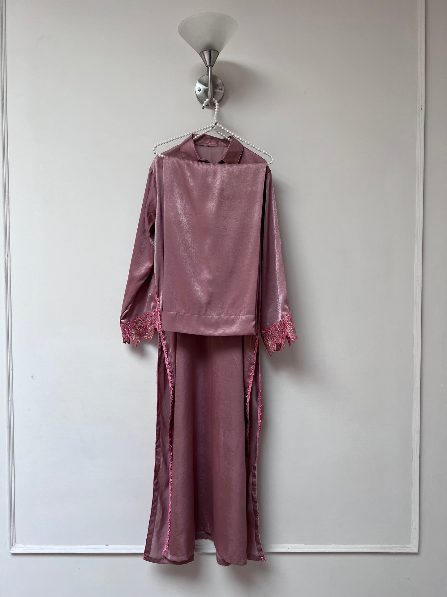 Pink Silk velvet Co-ord Set